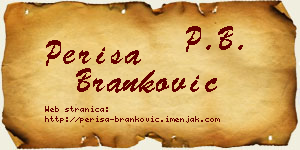 Periša Branković vizit kartica
